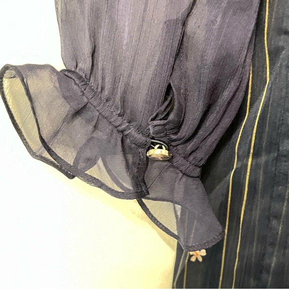 NWOT Ted Baker London Pearl Floral Long Sleeve Minidress in Navy - Size 3 US 8 - Picture 7 of 11